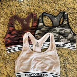 New Balance Women's Camo Sports Bra - Burgundy, Gray, Cream